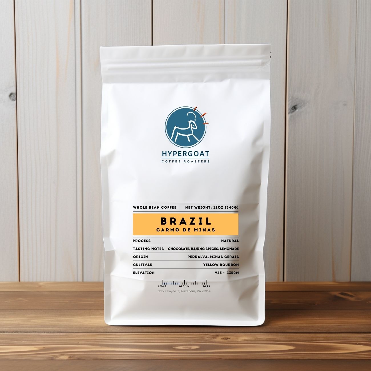 Brazil Mantiqueira - Medium Roast Yellow Bourbon, 12Oz Whole Beans - Hypergoat Coffee Roasters