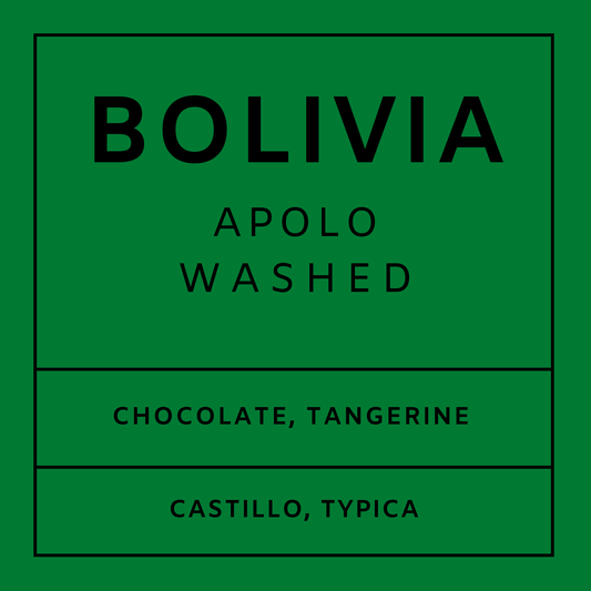Bolivia Apolo Washed - Light Medium Roast Castillo Typica, Whole Beans