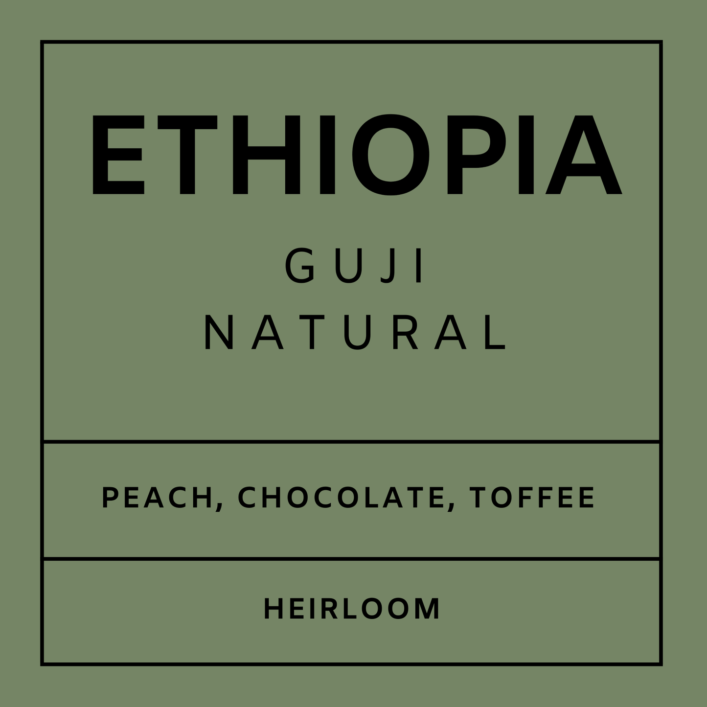 Ethiopia Guji- Light Roast Heirloom Varieties, Whole Beans