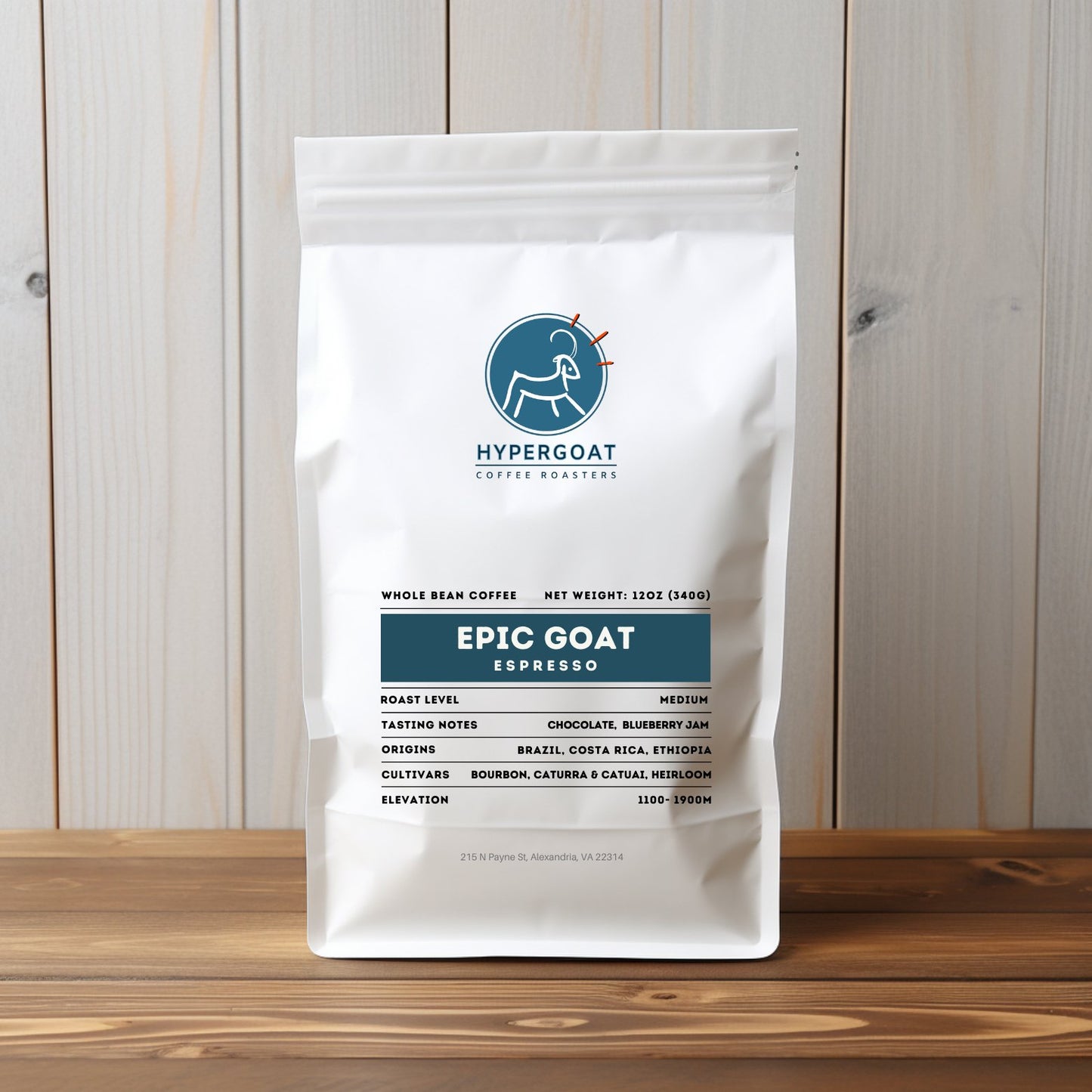 Epic Goat Espresso - Medium Roast Blend, 12Oz Whole Beans - Hypergoat Coffee Roasters