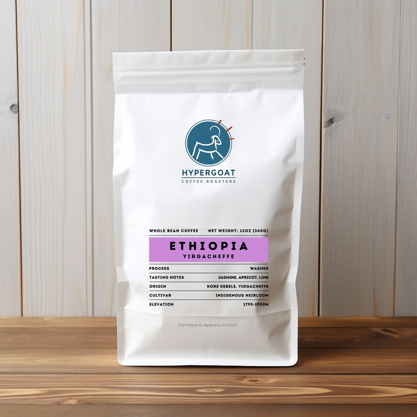 Ethiopia Yirgacheffe - Light Roast Heirloom Varieties, 12Oz Whole Beans - Hypergoat Coffee Roasters