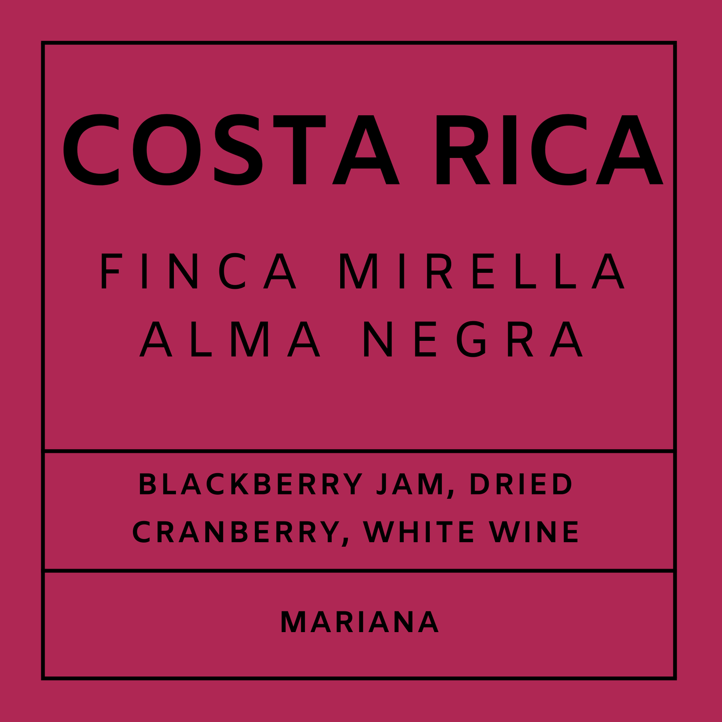 Costa Rica Finca Mirella - Light Roast Mariana, Whole Beans