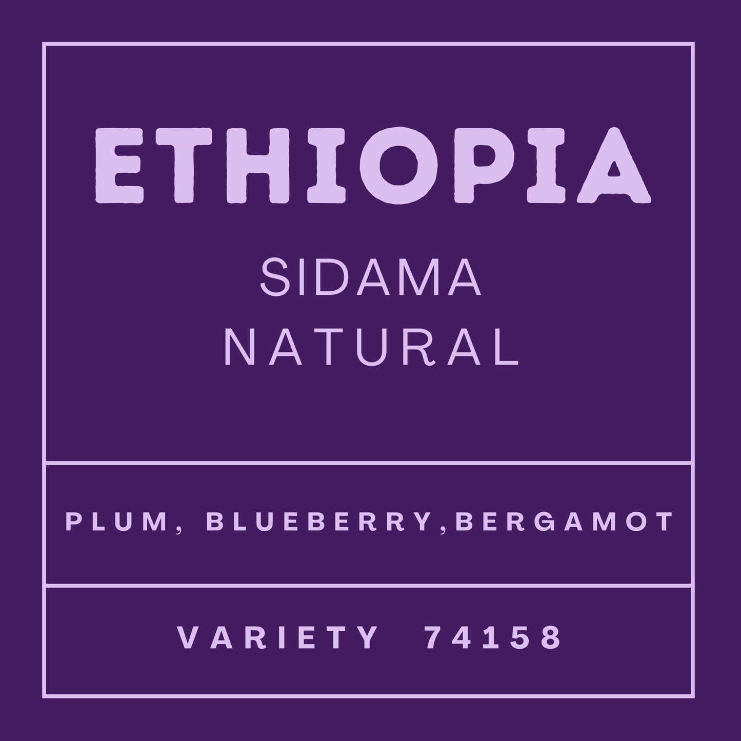 Ethiopia Sidama - 74158, Whole Beans