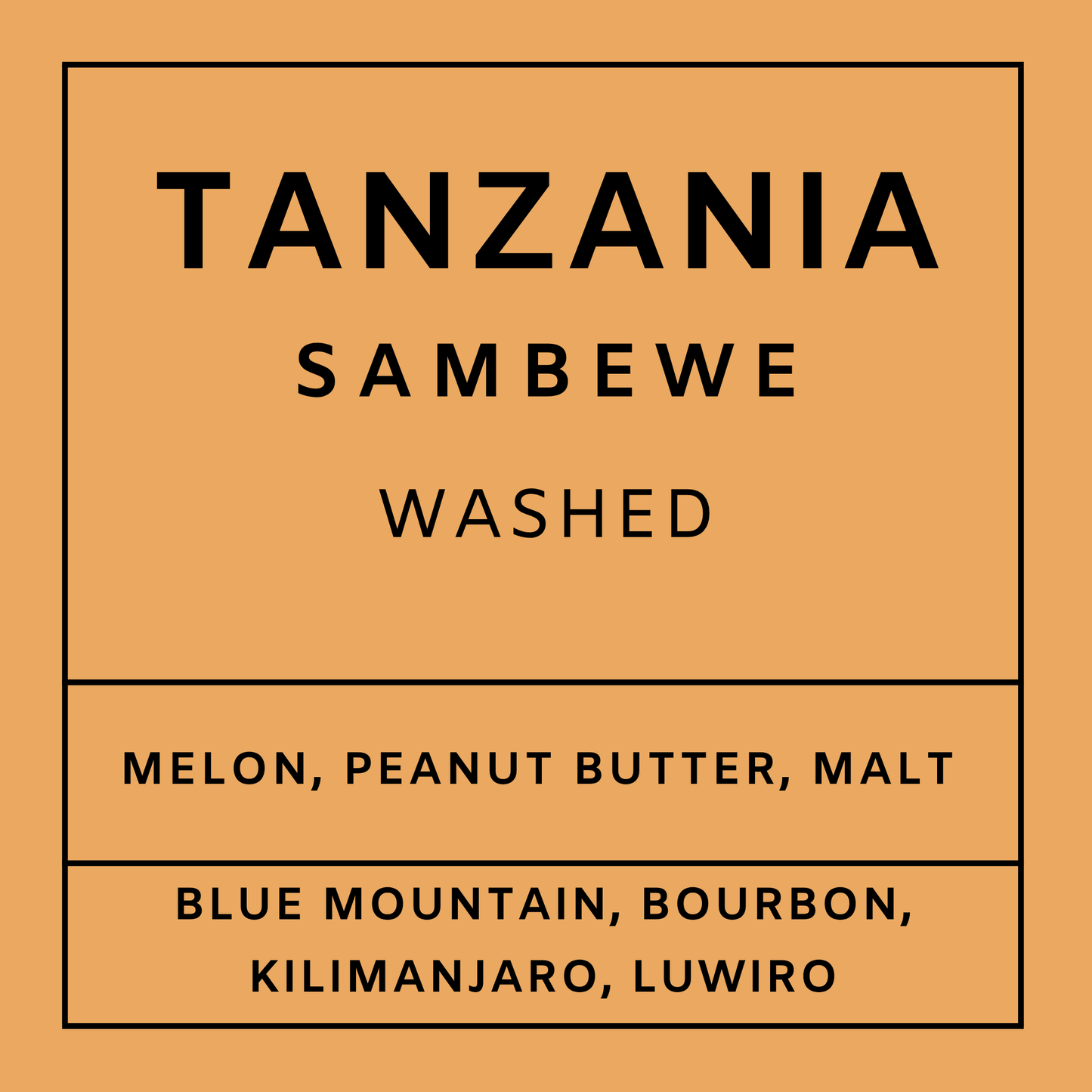 Tanzania Sambewe - Medium Light Roast, Whole Beans