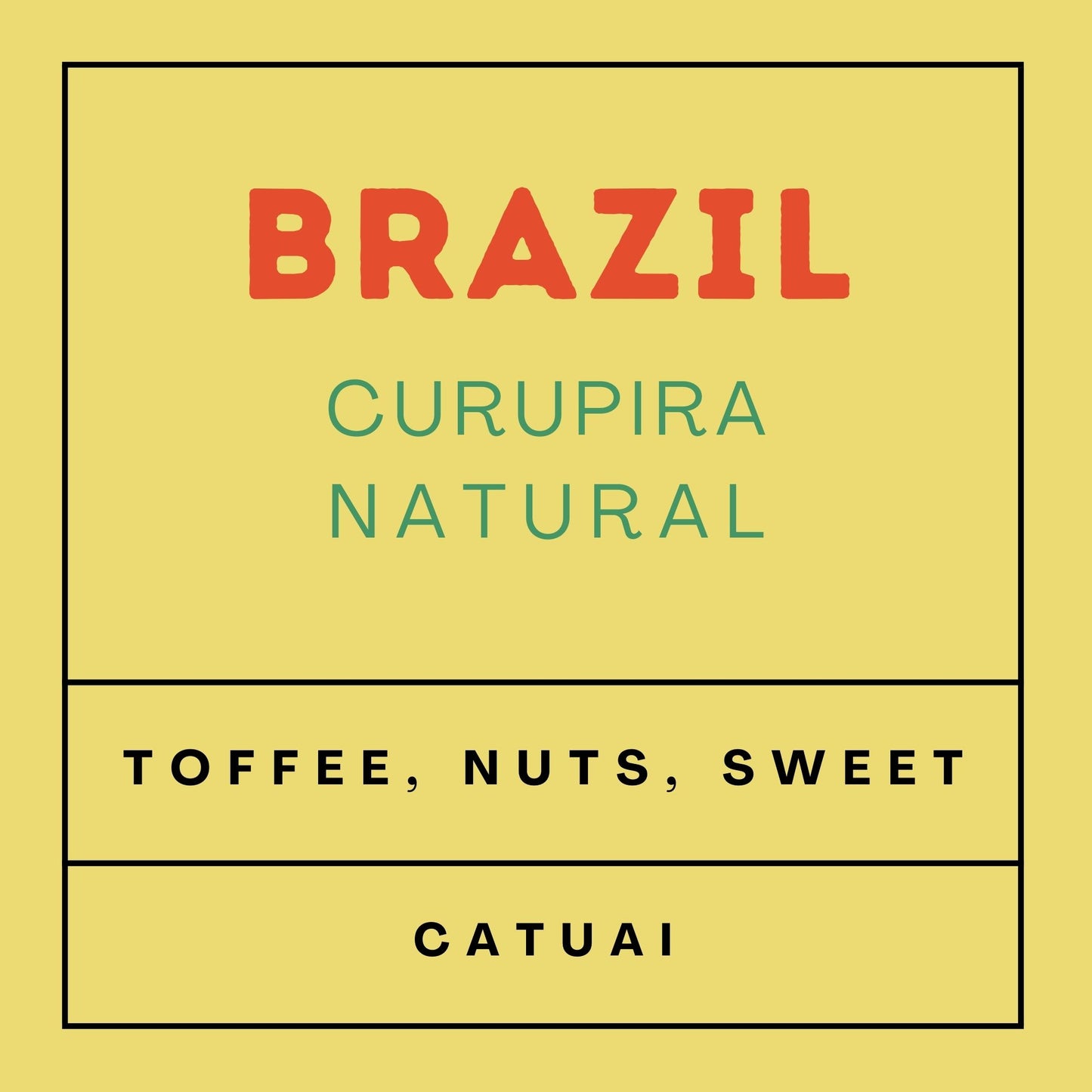 Brazil Curupira - Medium Roast Catuai, Whole Beans