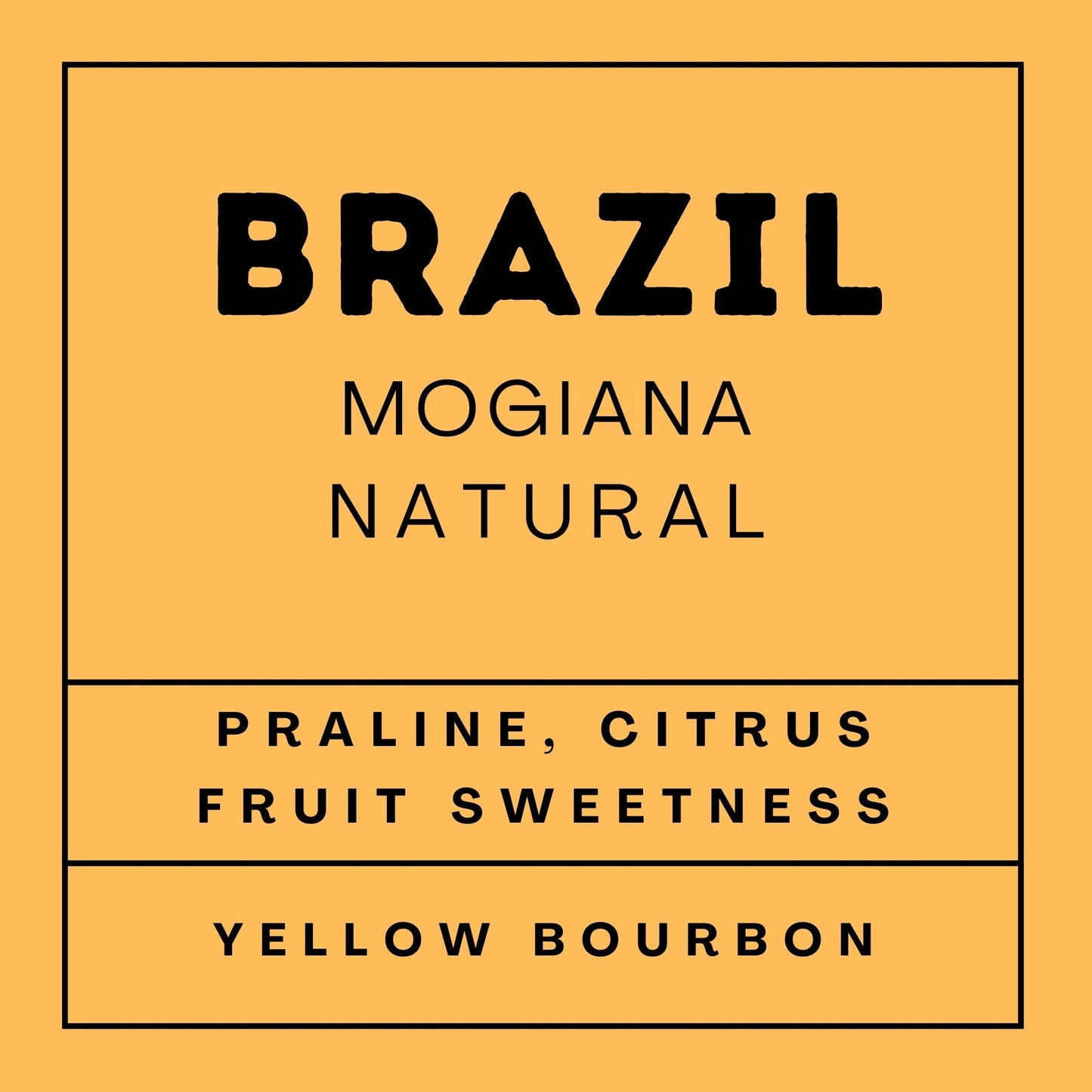 Brazil Mogiana - Medium Roast Yellow Bourbon, Whole Beans