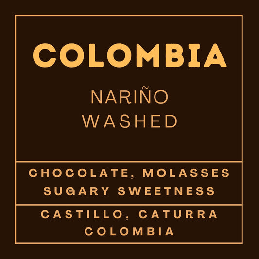Colombia Narino - Medium Roast Castillo, Caturra, Colombia, Whole Beans