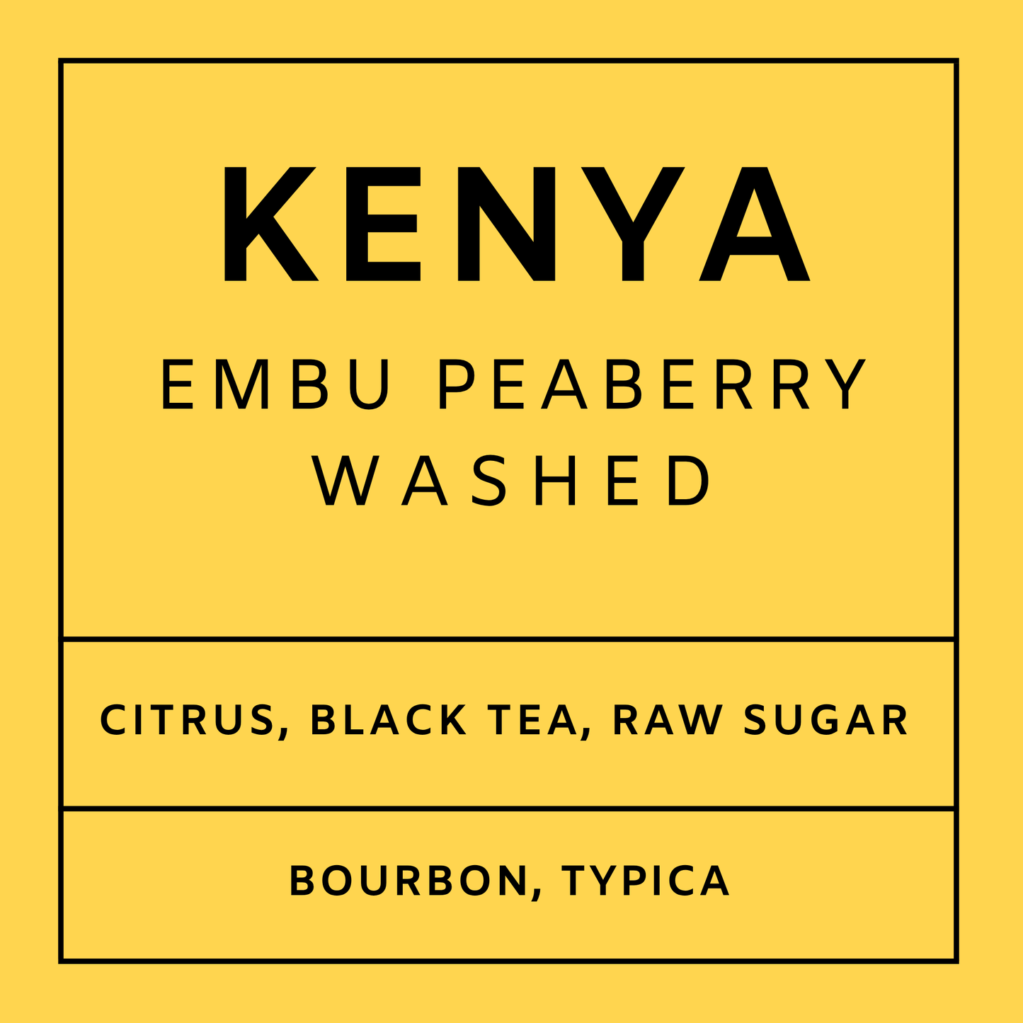 Kenya Embu Peaberry - Light Roast Bourbon Typica, Whole Beans
