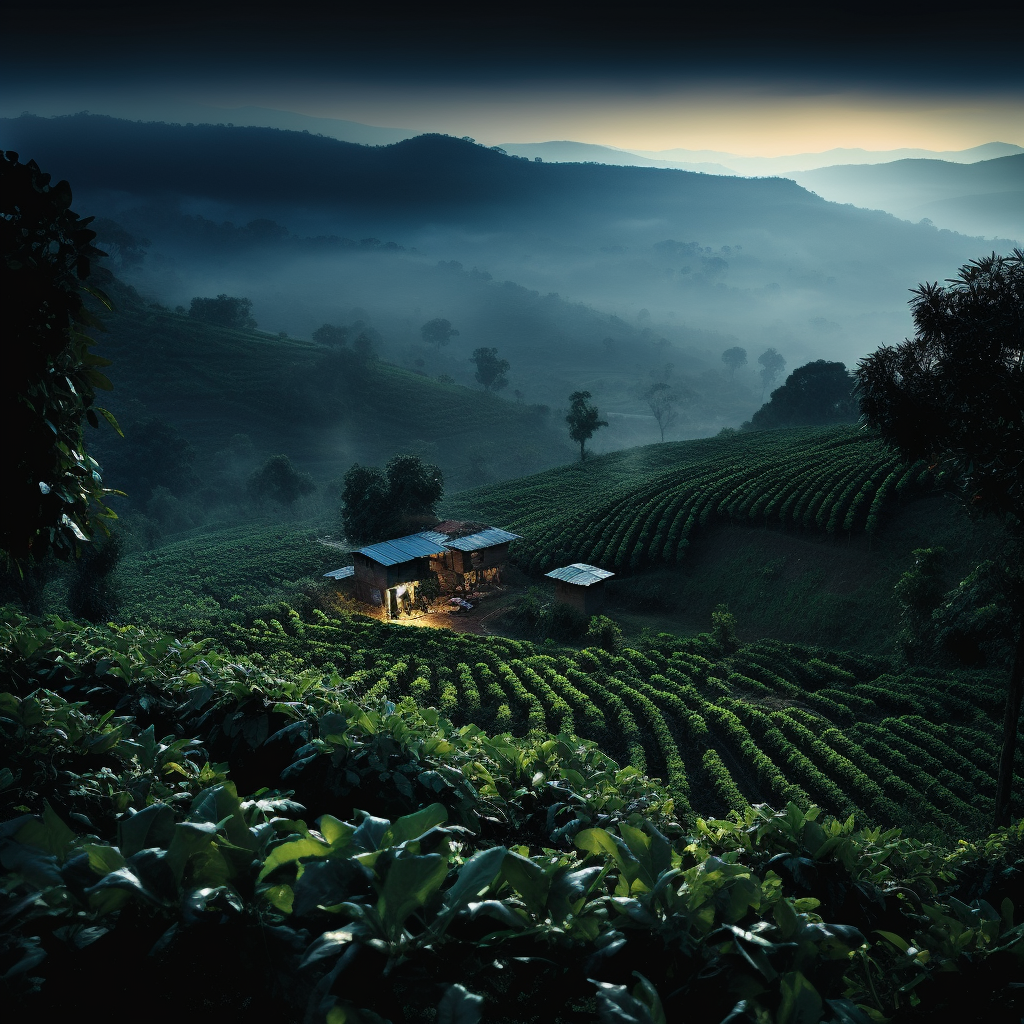 Coffee farm in the mountains